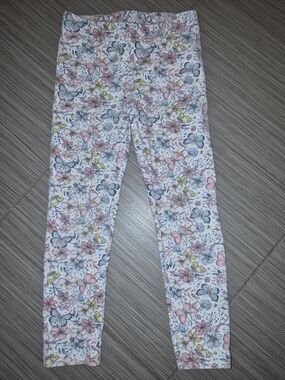 Carter's White Pink Blue Yellow Butterfly Floral Toddler Leggings 3T
